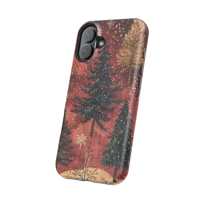 Rustic Red Winter Forest - MagSafe iPhone Series Case