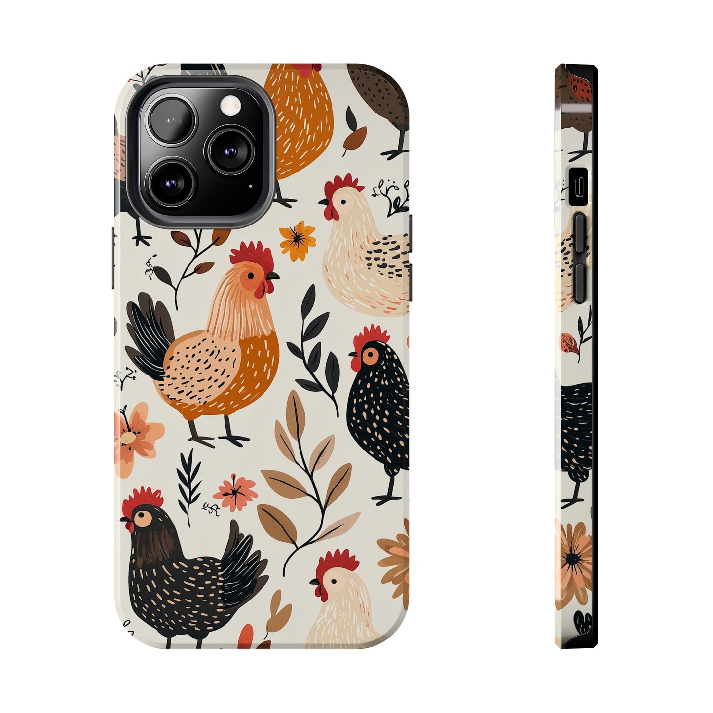 iPhone Case: Cluckin' Vintage – Chickens & Leaves