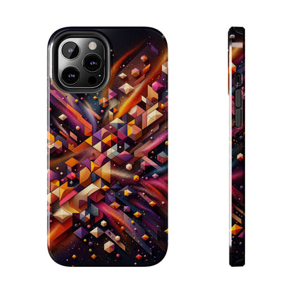 Geometric Galaxy iPhone Case - Abstract Cosmic Protective Cover - Retro Gamer