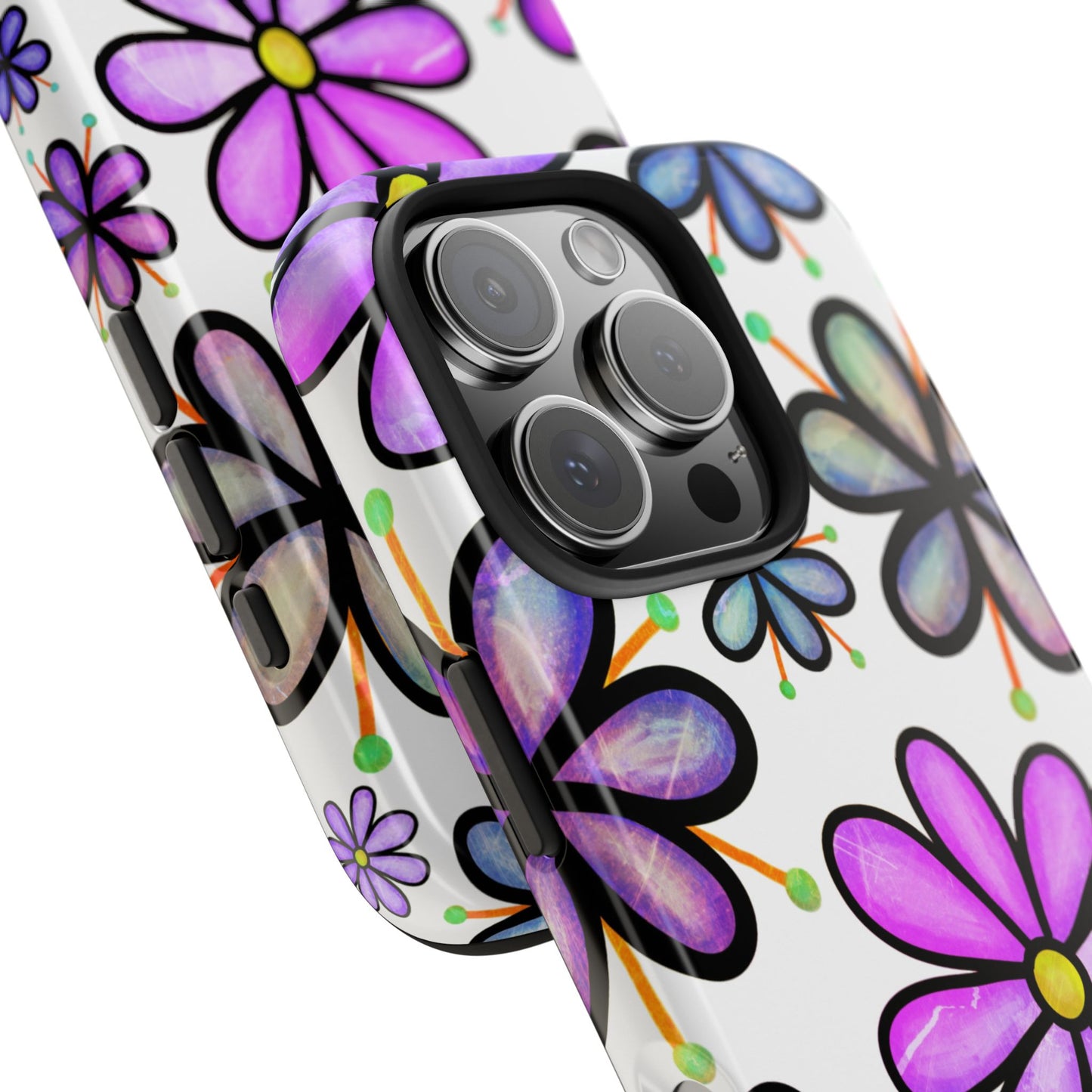 Whimsical Lavender Floral iPhone Case – Ultra-Slim, High-Gloss Finish