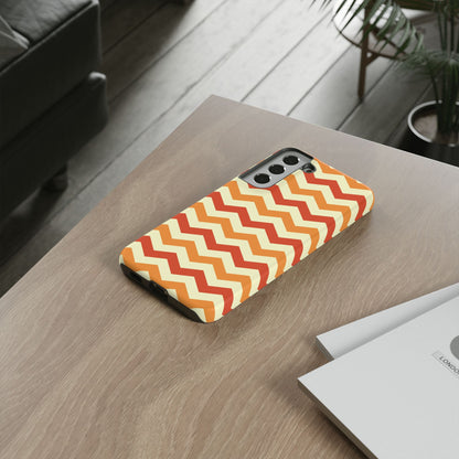 Warm Sunset Chevron – Orange, Red & Cream Geometric Samsung Galaxy Case