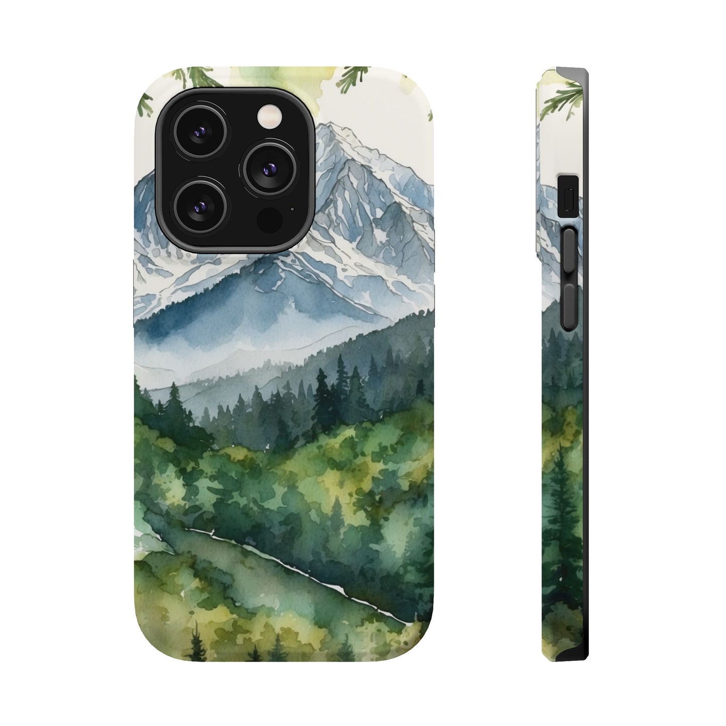 Watercolor Alpine Mountainscape - MagSafe iPhone Case