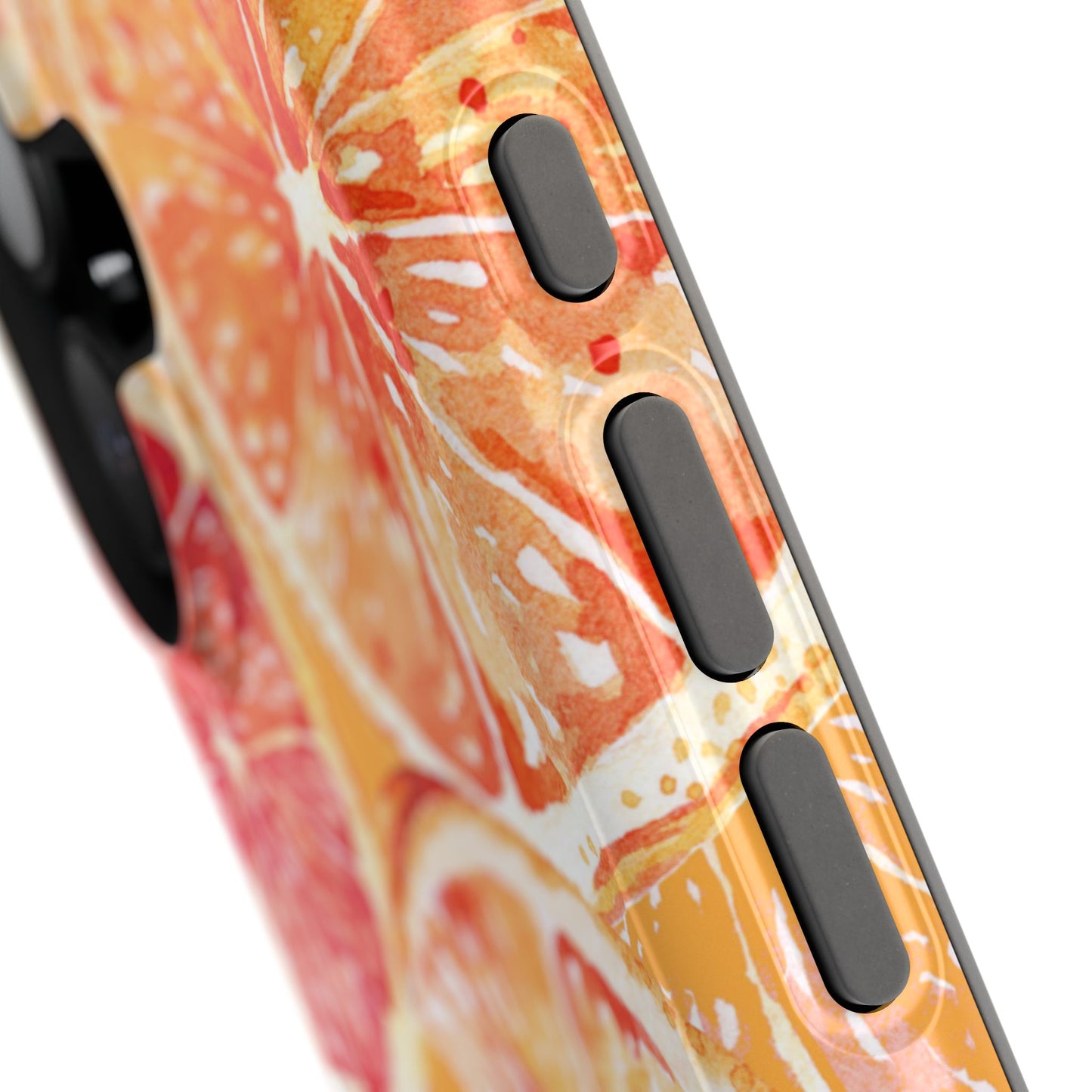 Watercolor Citrus Splash Tough MagSafe iPhone Case – Vibrant Fruit Print, Shock-Resistant Design