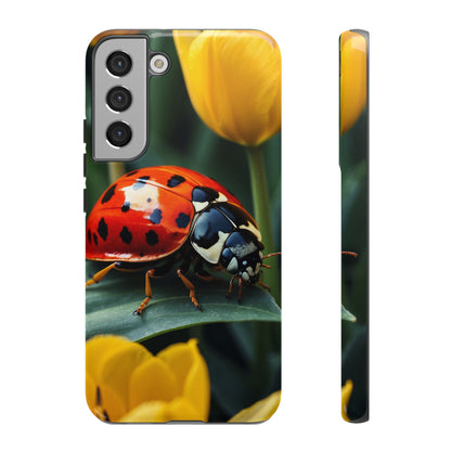 Samsung Galaxy Case: Vibrant Ladybug Amidst a Lush Yellow Flower Garden