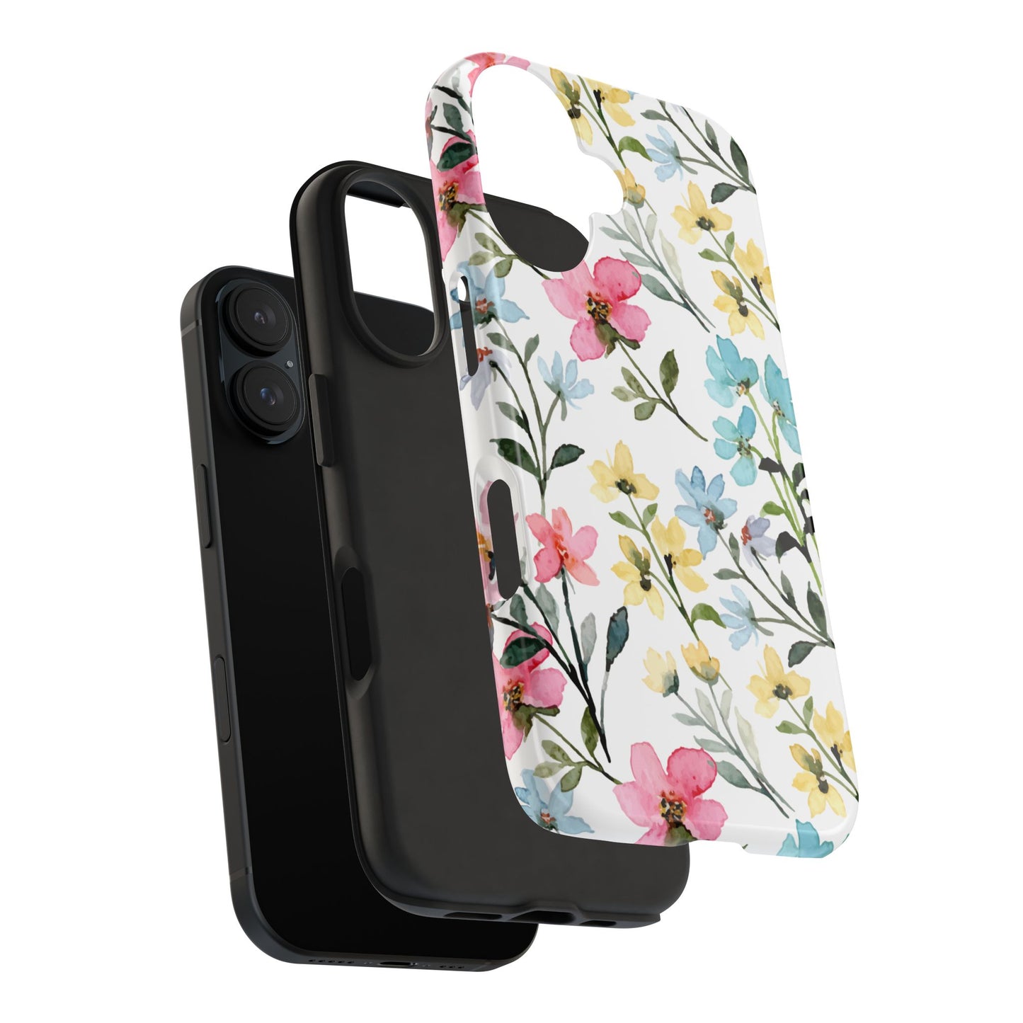 Watercolor Floral Bliss – iPhone Series Case with Pastel Flower Design