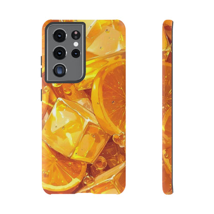 Citrus Splash Samsung Galaxy  Case – Bright Orange Slices & Ice, Dual-Layer Protection