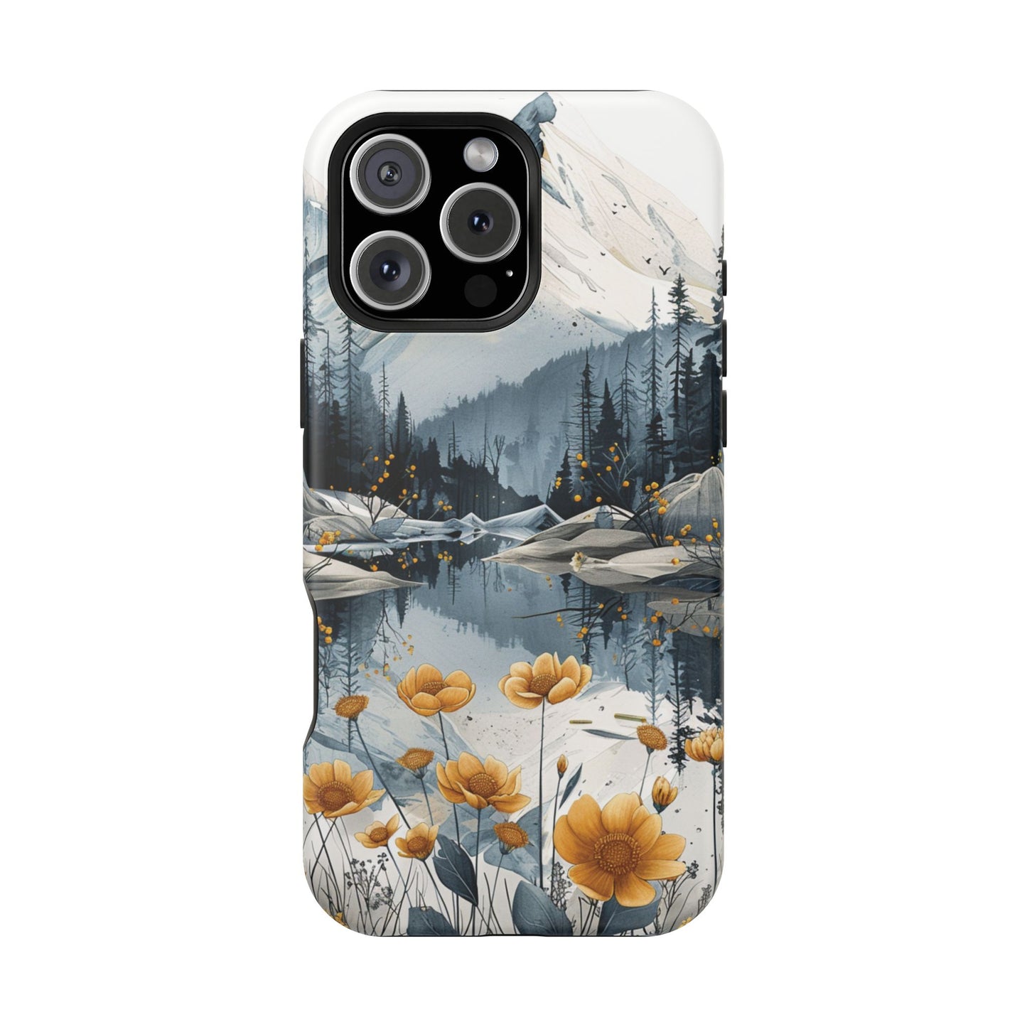 Silver Alpine Wildflower iPhone Case