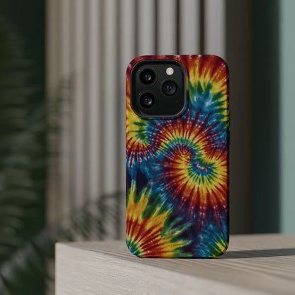 Retro Rainbow Tie-Dye MagSafe Case – Swirl Design