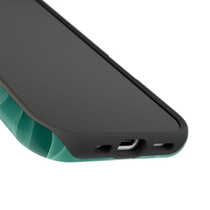 Emerald Flow MagSafe iPhone Case – Translucent Green Fabric-Inspired Design