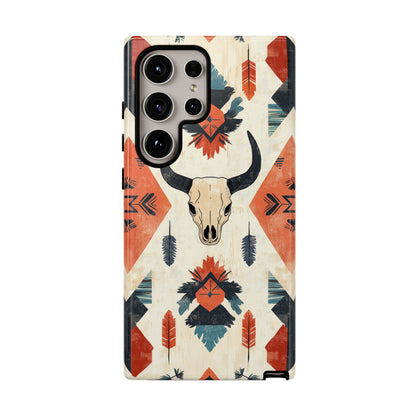 Southwestern Boho Skull Tough iPhone Case – Durable Matte Finish, Dual - Layer Protection - BOGO Cases