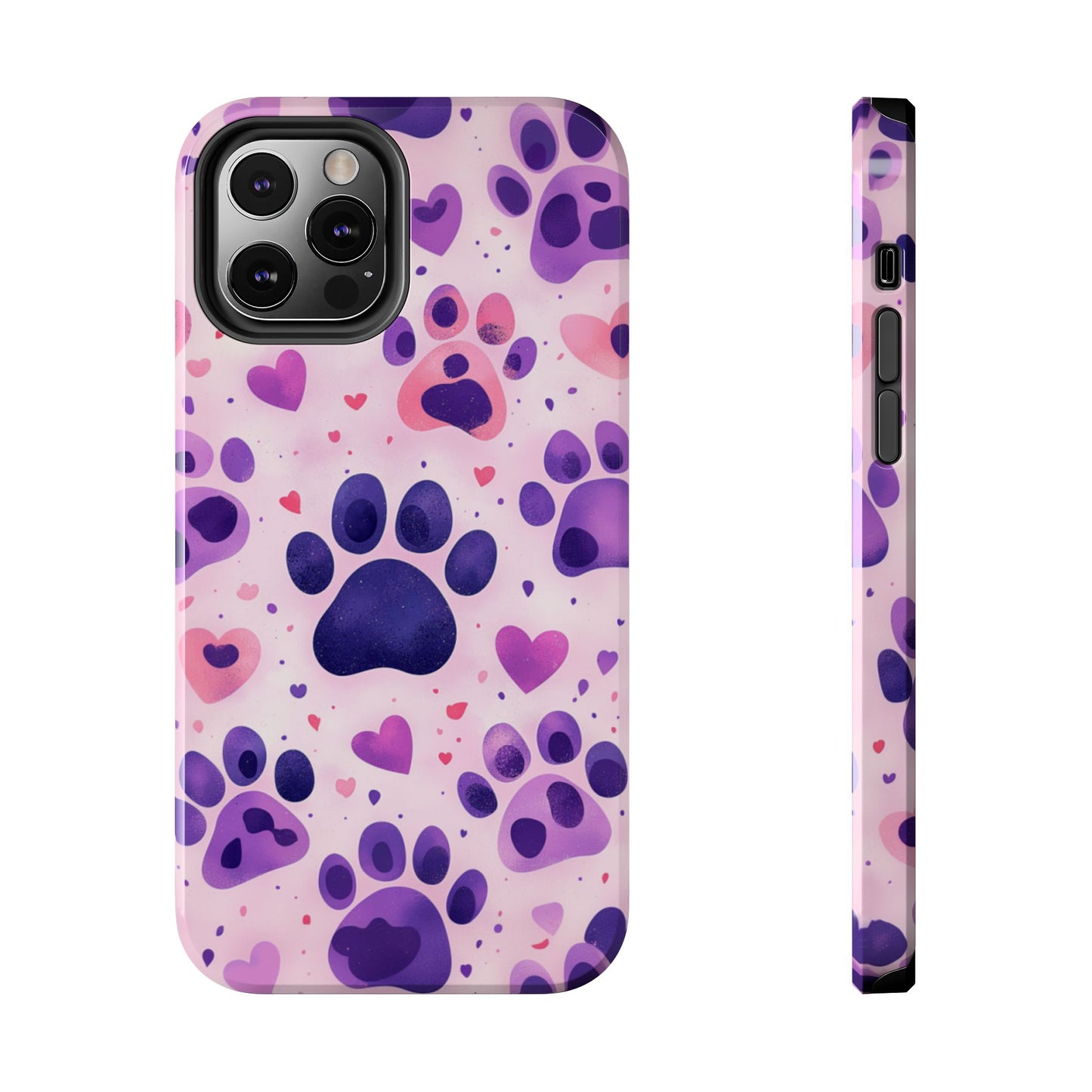 Purple Paw Print iPhone Case - Playful Pet Lover’s Protective Cover