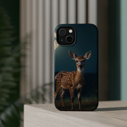 MagSafe-Compatible iPhone Case – Mystic Fawn Under the Moonlit Sky