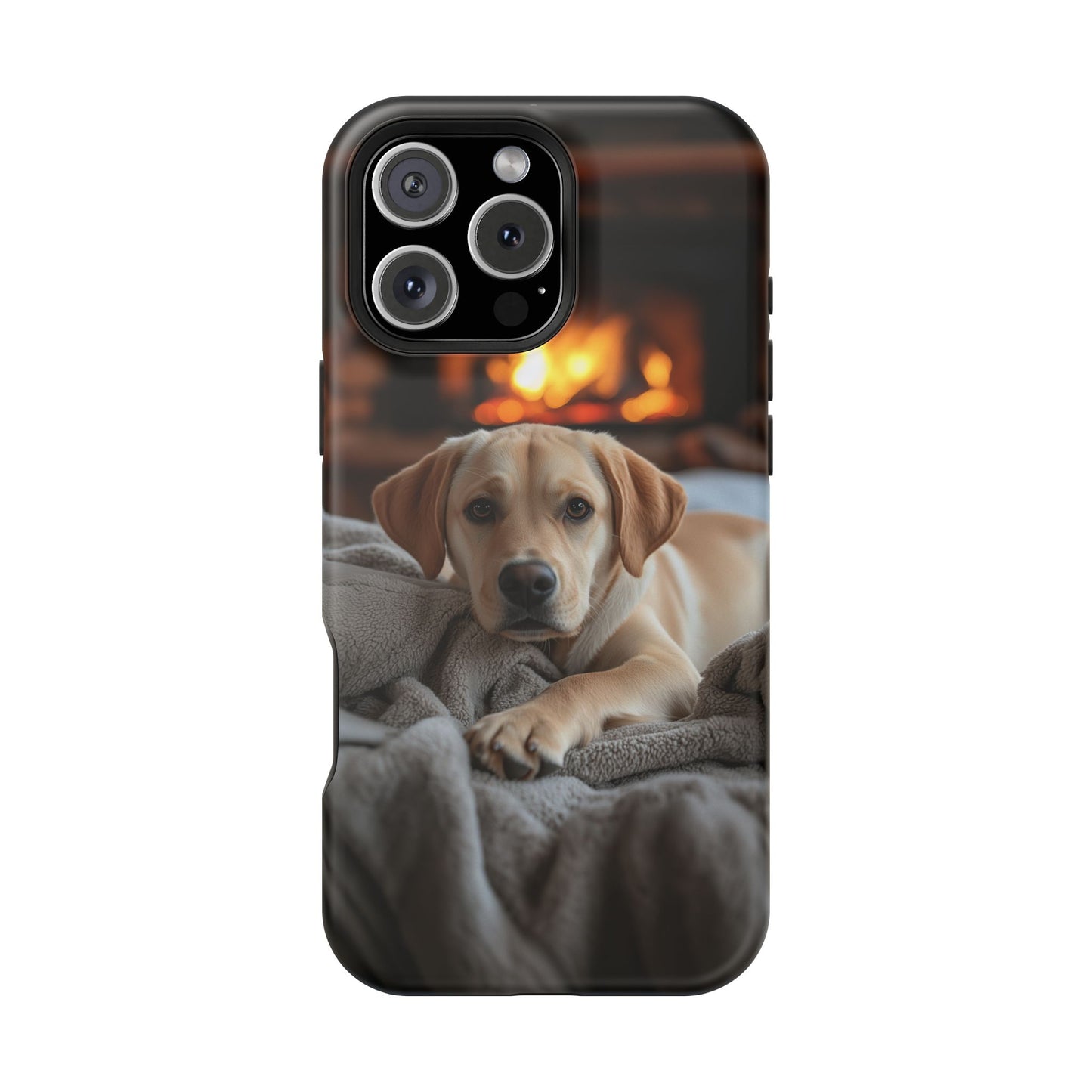 Cozy Golden Retriever by the Fireplace - MagSafe Case