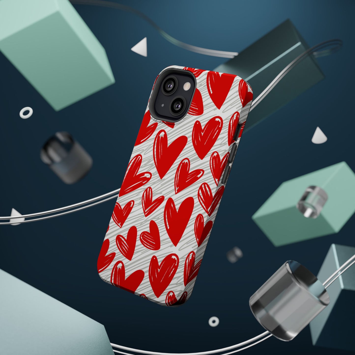 MagSafe Case: Whimsical Heart Doodle