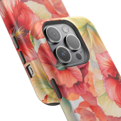 Gumamela Blush Pink Watercolor Floral – MagSafe Compatible iPhone Case