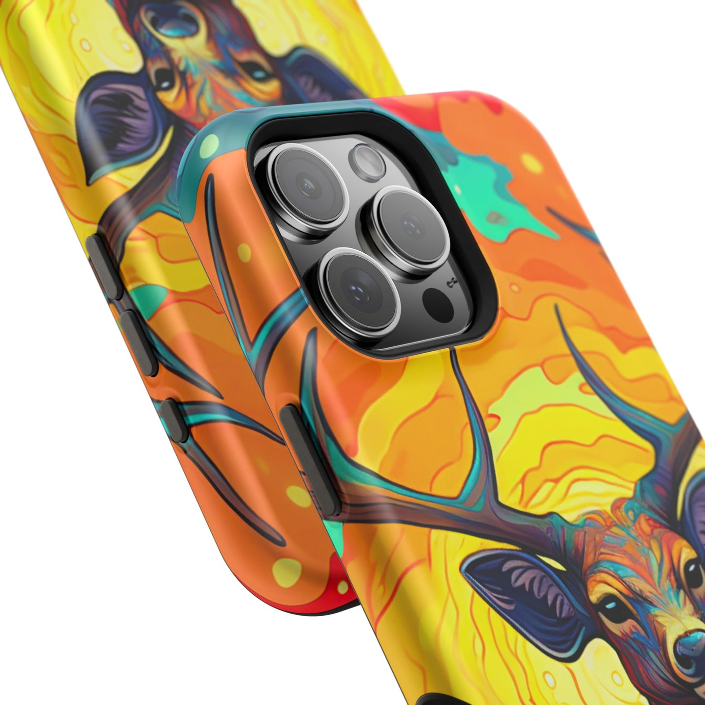 Vibrant Stag in Bloom – MagSafe iPhone Case