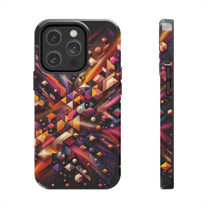 Geometric Galaxy iPhone Case - Abstract Cosmic Protective Cover - Retro Gamer