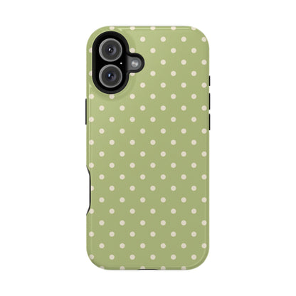 Sage Green Polka Dots – MagSafe iPhone Case