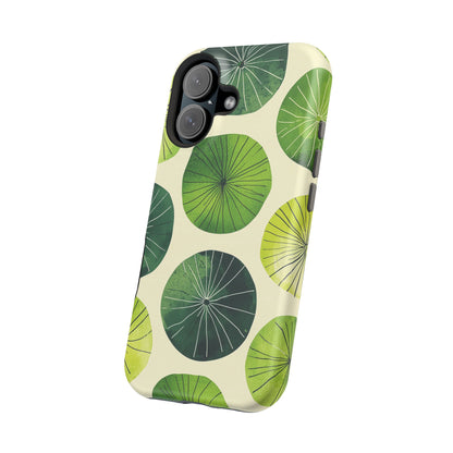 Watercolor Lily Pads MagSafe iPhone Case – Shockproof, Matte Finish, Dual-Layer Protection