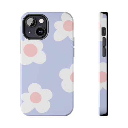 Retro Daisy Pastel Tough iPhone Case – Durable Design with Soft Matte Finish