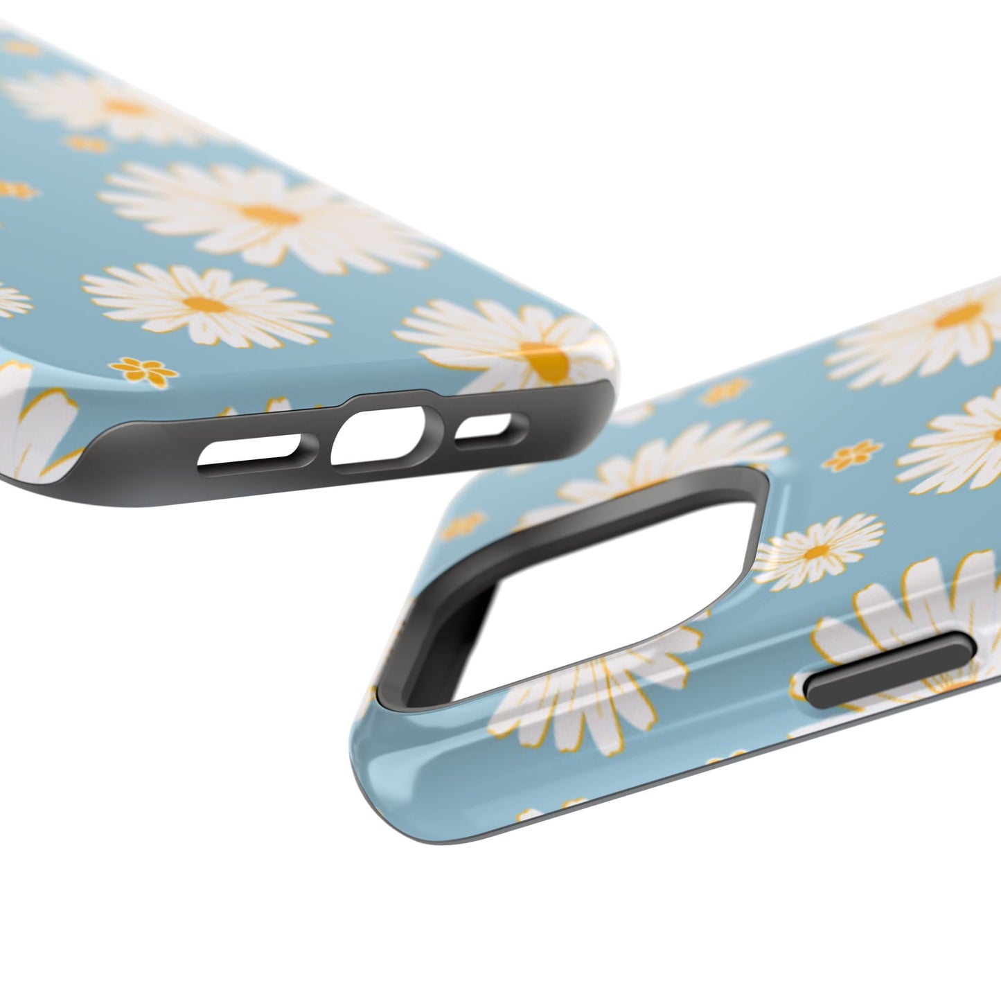 Bright Daisy MagSafe iPhone Case – Light Blue Background, Shockproof and Slim Design