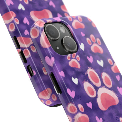 Bold Paw Print iPhone Case - Vibrant Pet-Themed Protective Cover