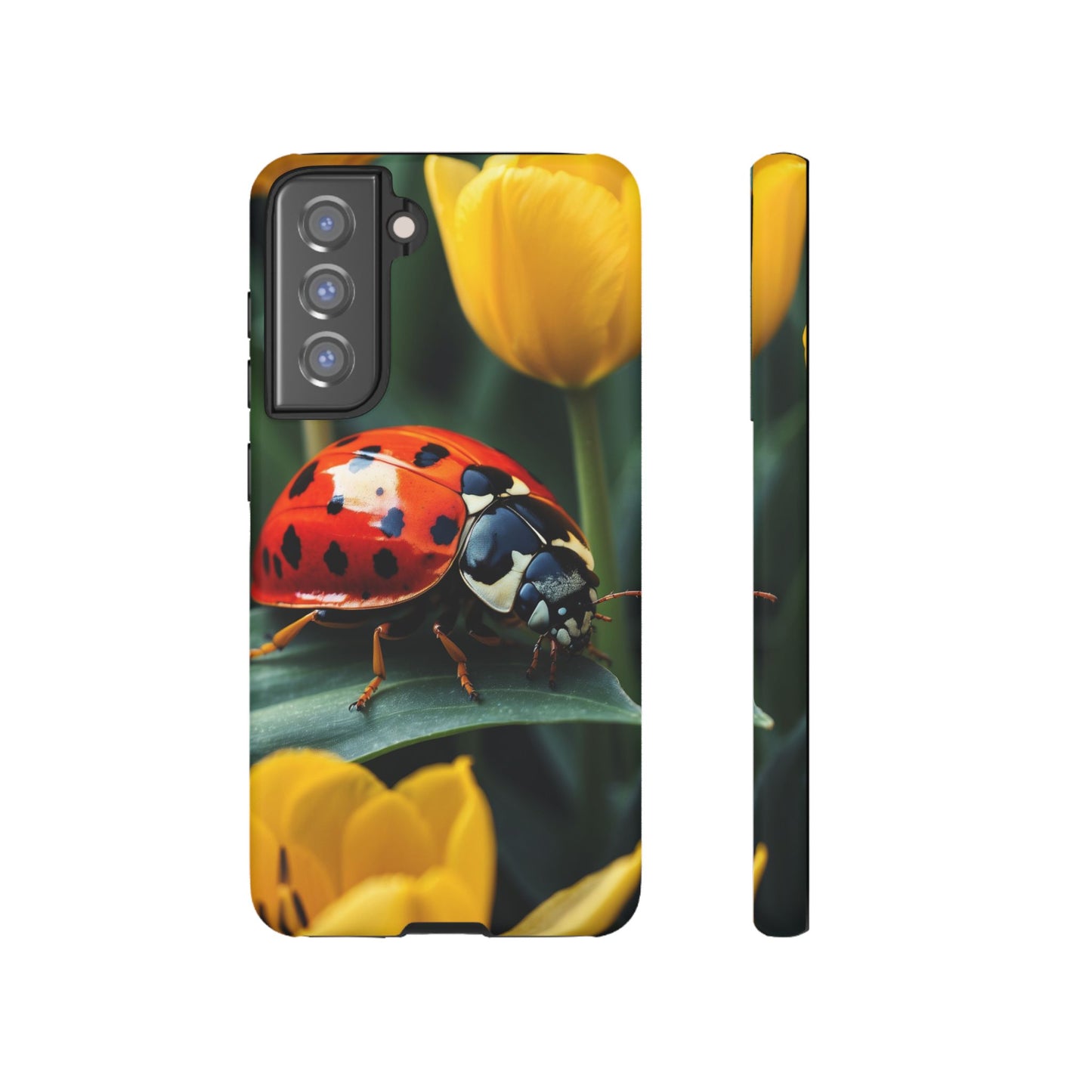 Samsung Galaxy Case: Vibrant Ladybug Amidst a Lush Yellow Flower Garden