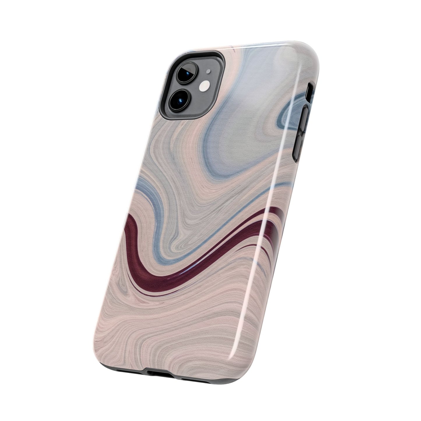 Marble Swirl Elegance – iPhone Case with Blue & Pink Abstract Art