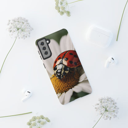 Samsung Galaxy Case: Ladybug on White Daisy