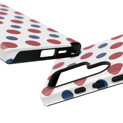 Patriotic Navy, White, and Red Polka Dot Samsung Galaxy Case