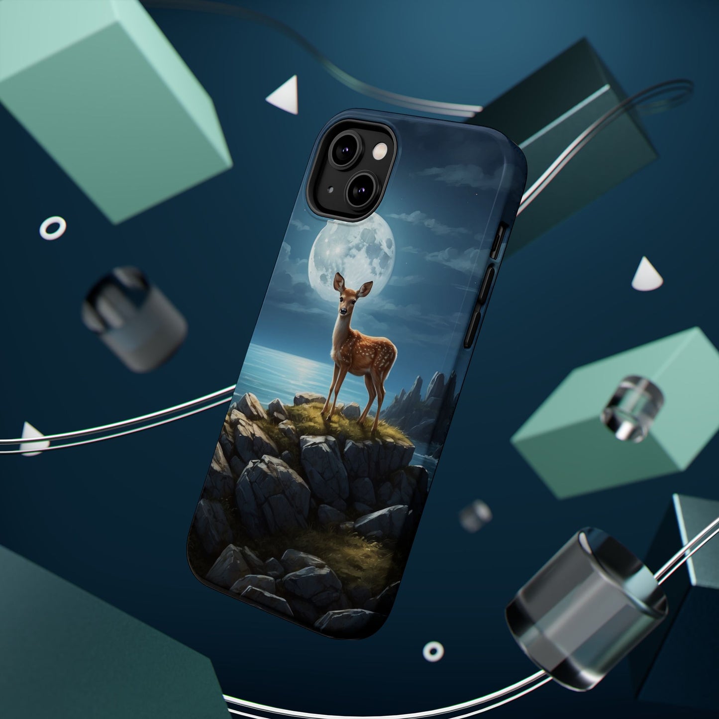 Enchanted Fawn Under the Moonlit Sky MagSafe iPhone Case