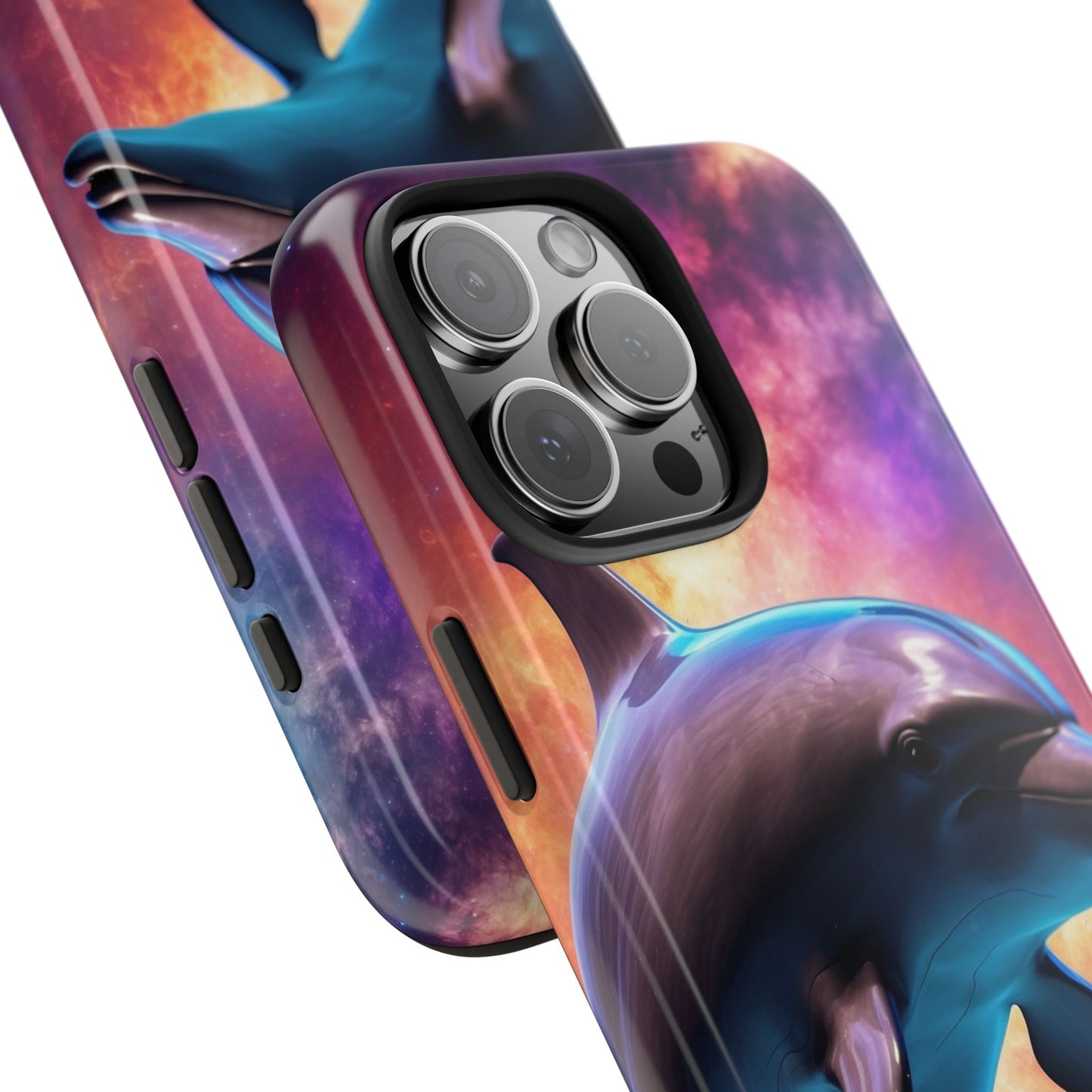 Cosmic Dolphin Galaxy Art - iPhone Case