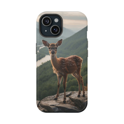 Majestic Fawn Overlooking Mountain Vista MagSafe iPhone Case