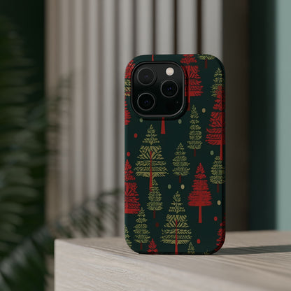 Retro Christmas Trees Pattern -  MagSafe iPhone Series Case