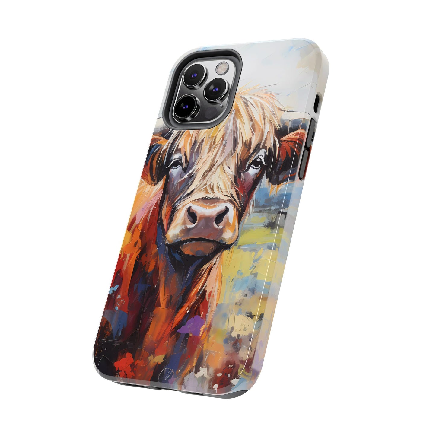 Cute Western Phone Case | Highland Cow | Robust Rocky Mountain-Inspired | Expressionism | Fresco