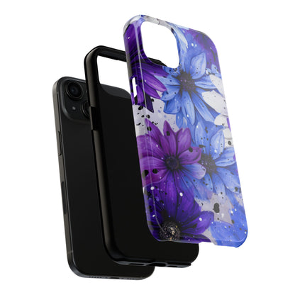 Vibrant Purple & Blue Floral Splash - iPhone Series Case