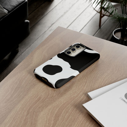 Bold Black and White Cow Print Tough Samsung Galaxy Case – Modern Animal Pattern with Dual-Layer Protection