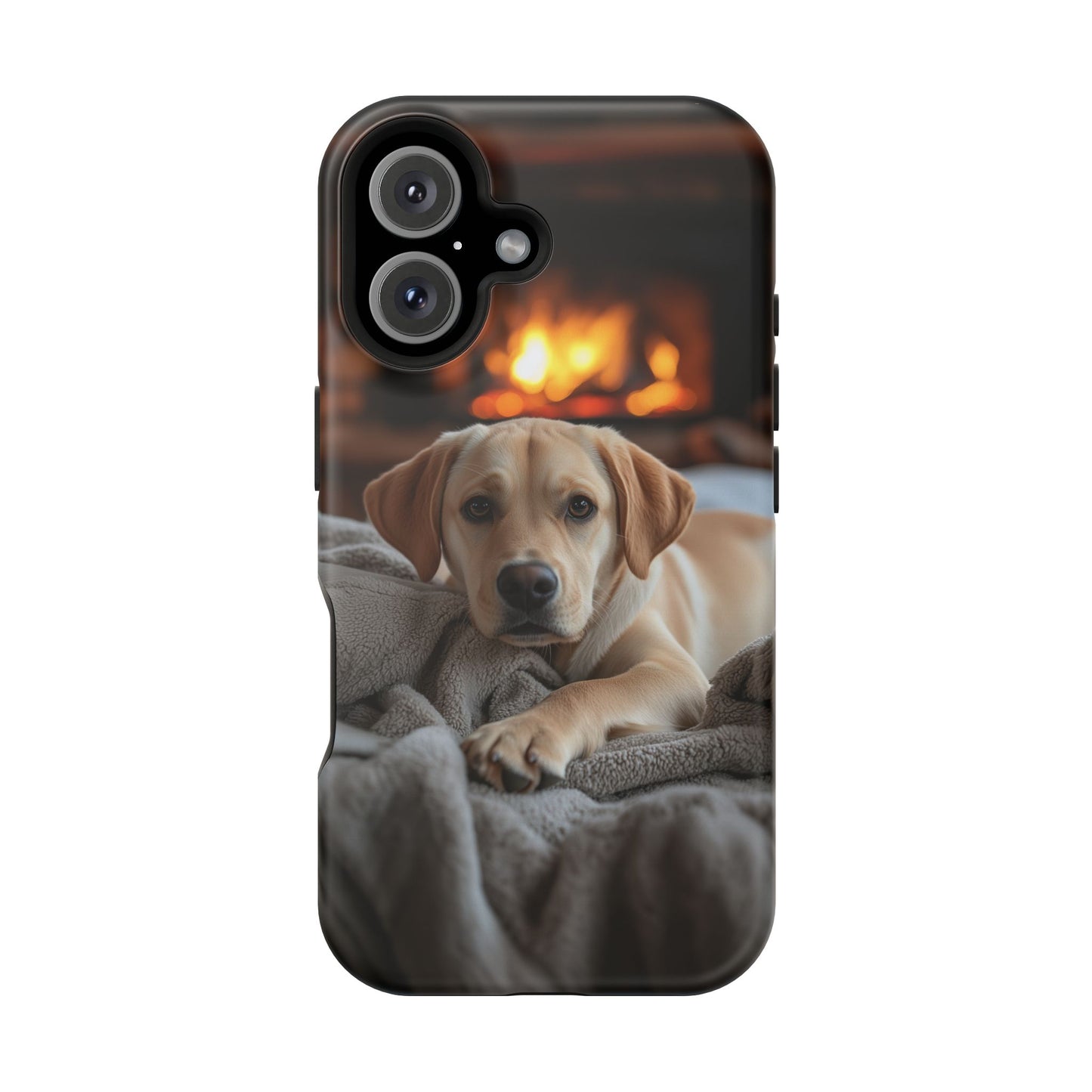 Cozy Golden Retriever by the Fireplace - MagSafe Case