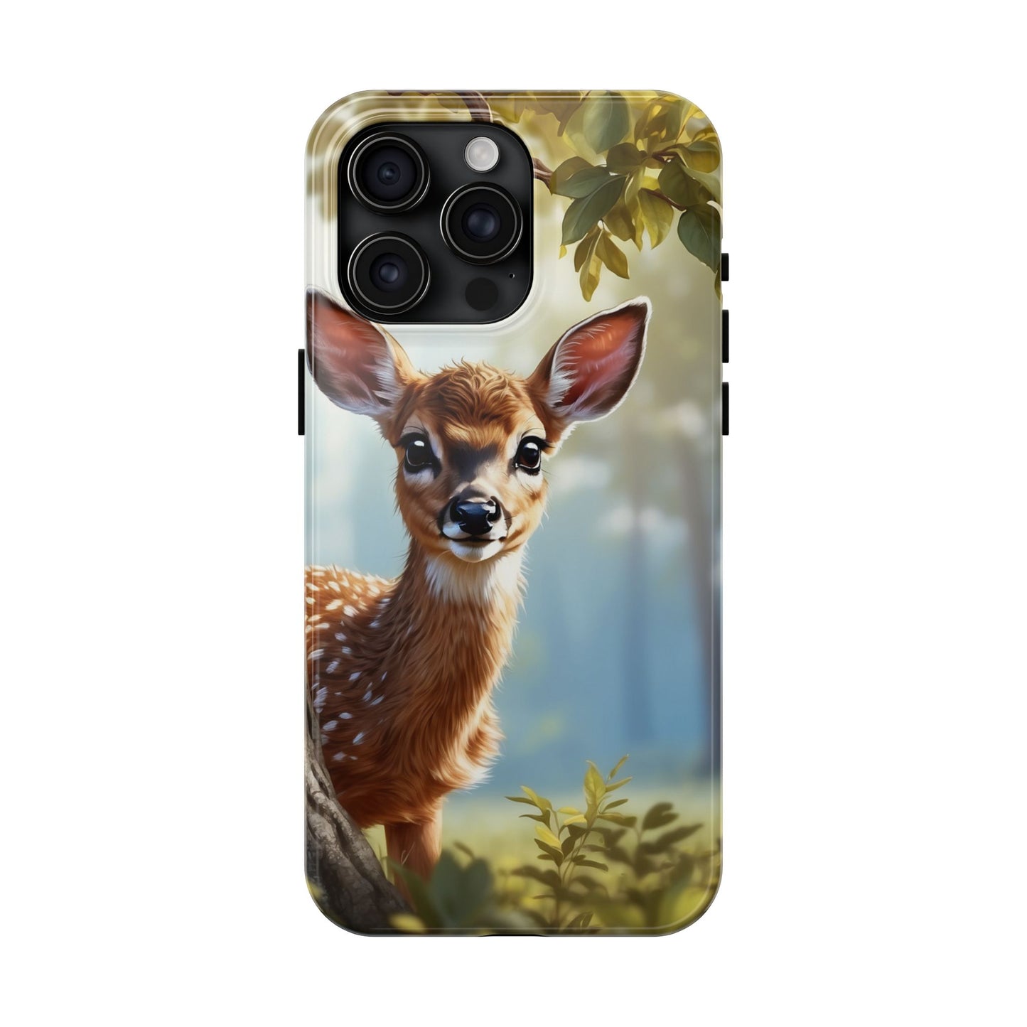 Whimsical Fawn in a Sunlit Forest iPhone Case