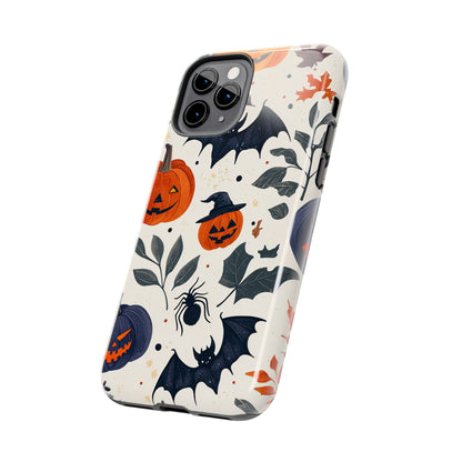 Spooky Halloween iPhone Case – Pumpkins, Bats, and Spider Design