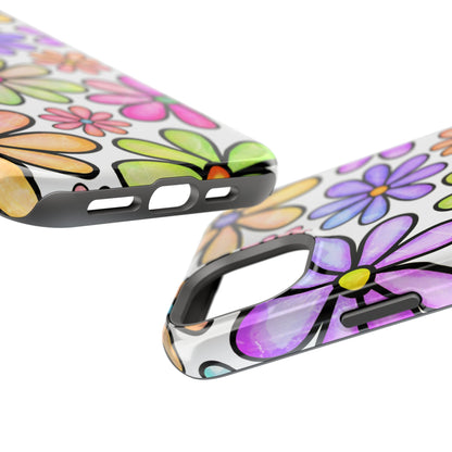 Pastel Daisy Dream MagSafe iPhone Case – Slim Profile, Glossy Finish