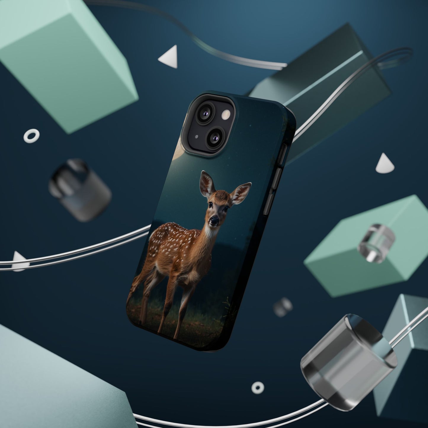 MagSafe-Compatible iPhone Case – Mystic Fawn Under the Moonlit Sky