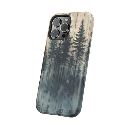 Misty Forest MagSafe iPhone Case - Rustic Nature-Inspired Protective Cover