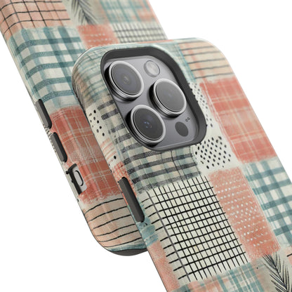 Rustic Patchwork MagSafe iPhone Case | Farmhouse Style & Shockproof