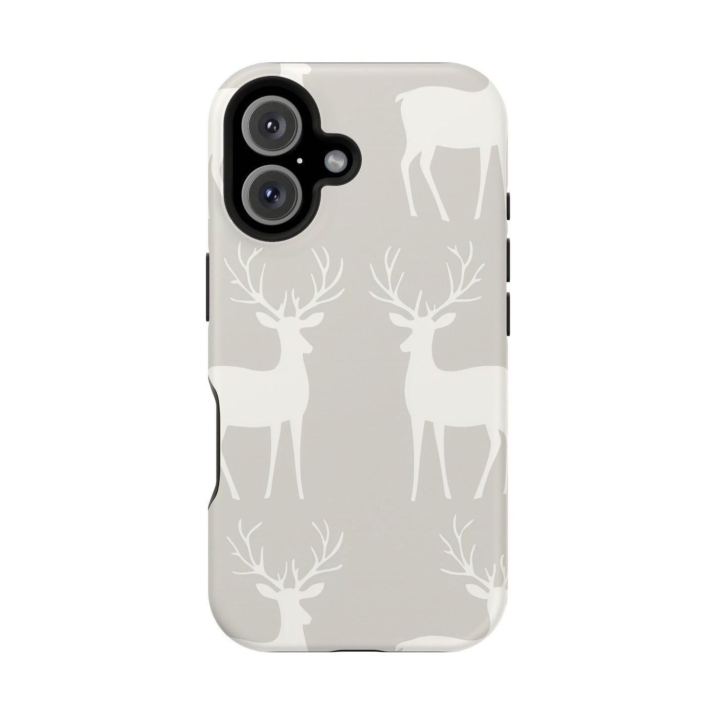 Elegant White Reindeer Pattern – MagSafe iPhone Series Case