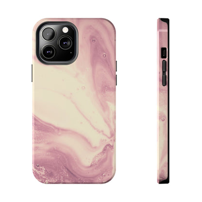 Blush Marble Glow – iPhone Case with Rose Gold & Pink Swirl Pattern