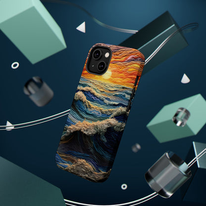 Ocean Sunset Tapestry Waves – MagSafe iPhone Series Case