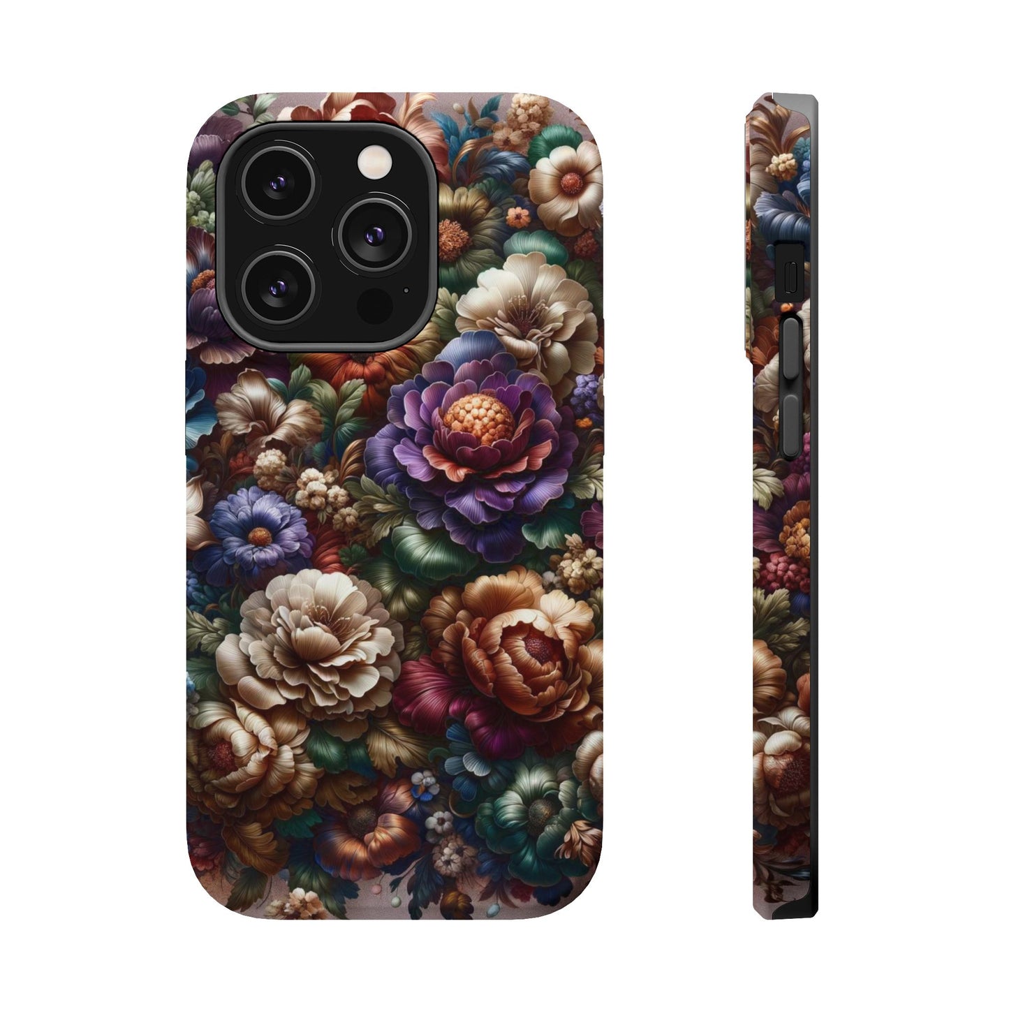 Floral Elegance MagSafe Compatible iPhone Case – Protective Dual-Layer Design with Vibrant Full-Wrap Print