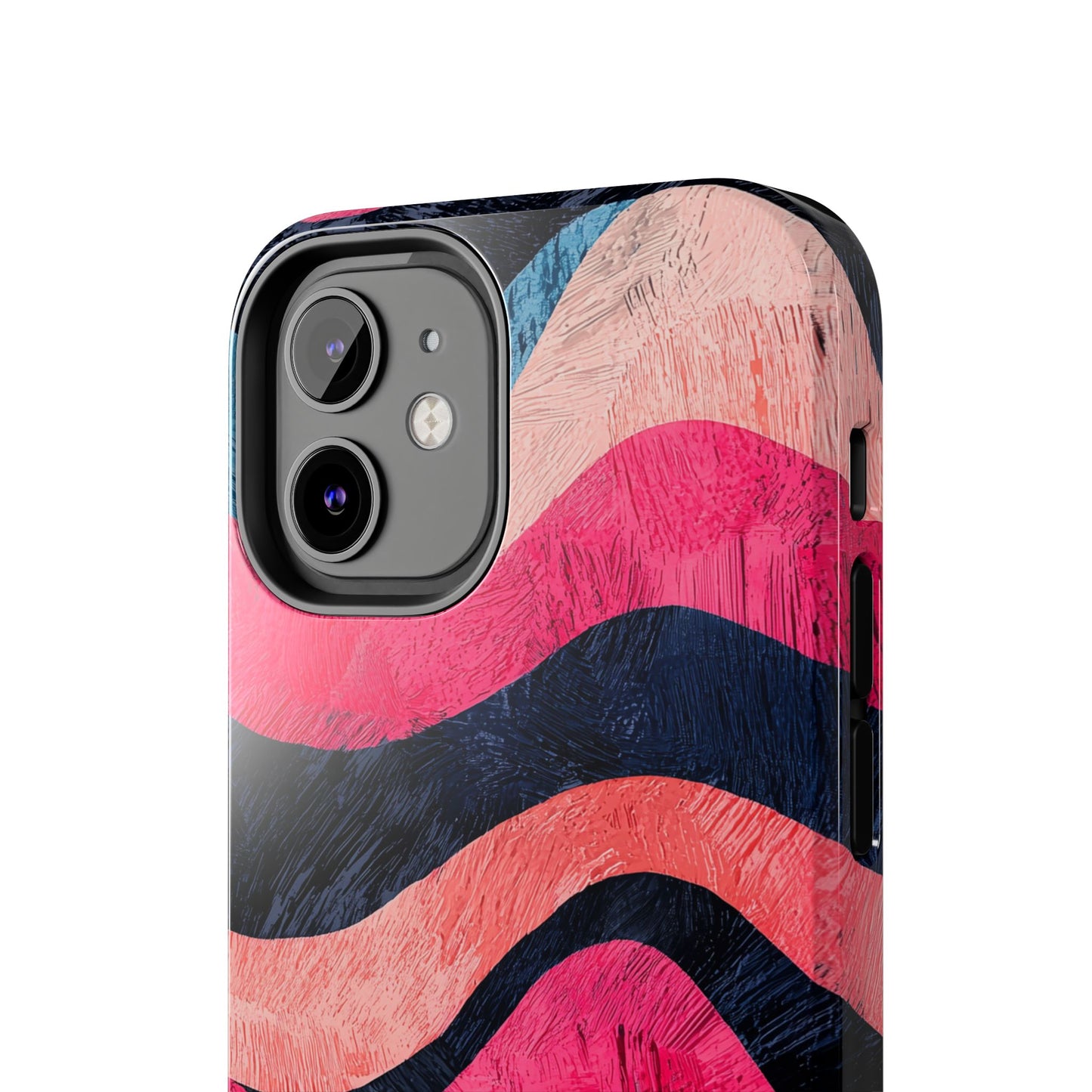 Abstract Wave Pattern iPhone Case – Shockproof, Matte Finish, Dual-Layer Protection