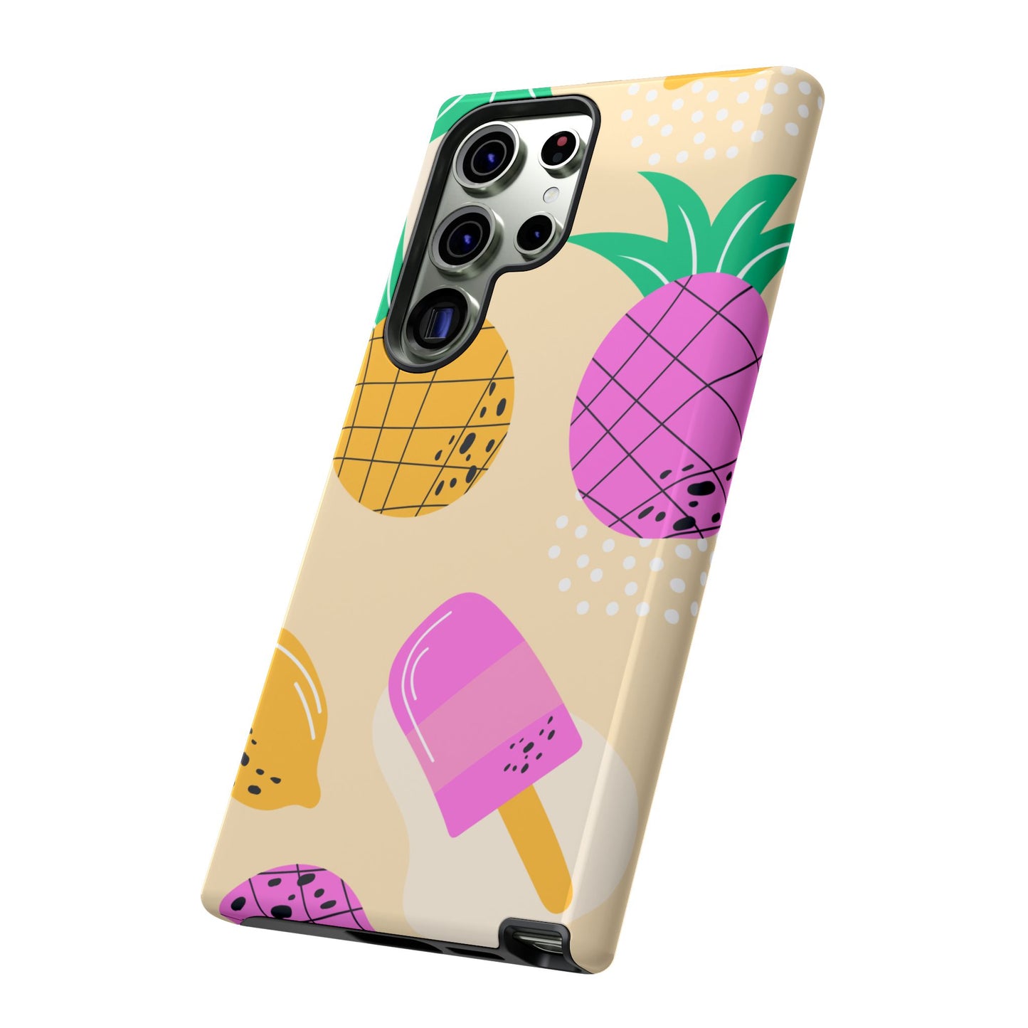 Tropical Pop Samsung Galaxy Case – Fun Pineapple & Lemon Design with Vibrant Summery Colors